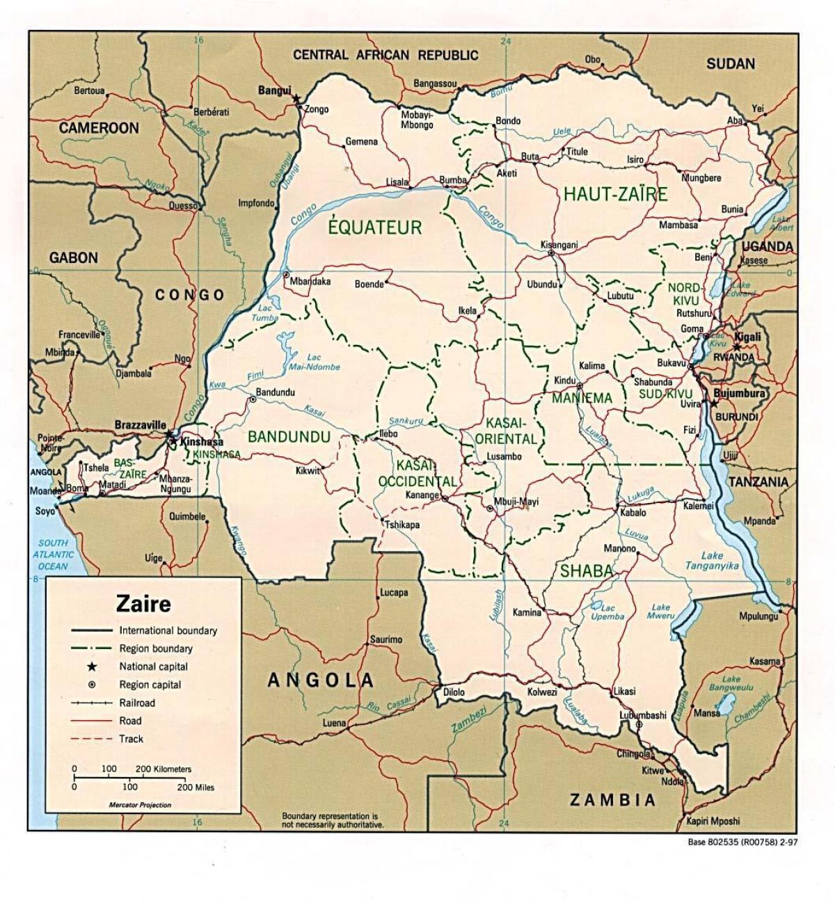 zaire áfrica mapa